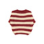 Piupiuchick Knitted sweater | Bordeaux & light pink stripes