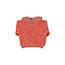 Piupiuchick Knitted sweater w/ collar | Pink w/ animal print