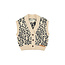 Piupiuchick Knitted waistcoat | Light pink w/ black animal print