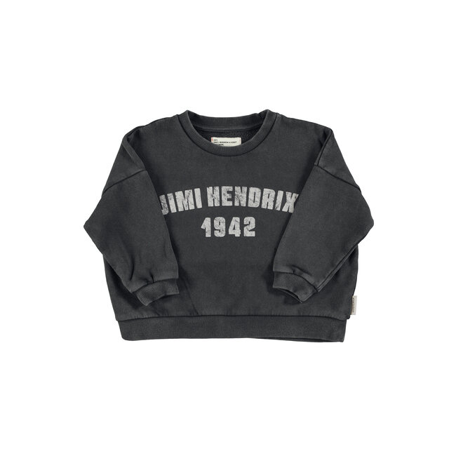 Piupiuchick Sweatshirt |Faded black w/ "Jimi Hendrix" print