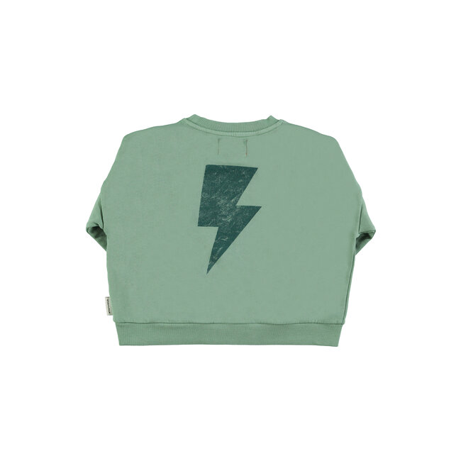 Piupiuchick Sweatshirt | Green w/ "rock & roll" print