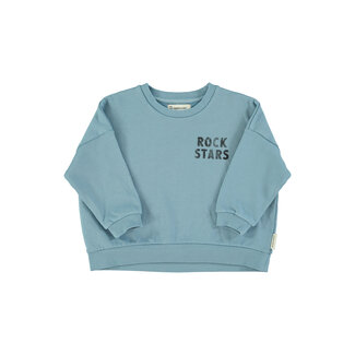 Piupiuchick Sweatshirt | Blue w/ "rock stars" print