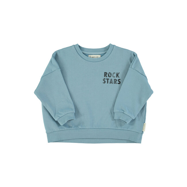 Piupiuchick Sweatshirt | Blue w/ "rock stars" print