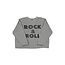 Piupiuchick Terry cotton longsleeve t'shirt | Grey w/ "rock & roll" print