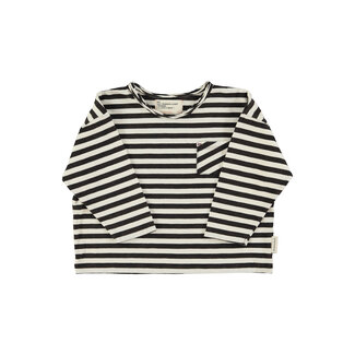 Piupiuchick Longsleeve t'shirt | Ecru & black stripes