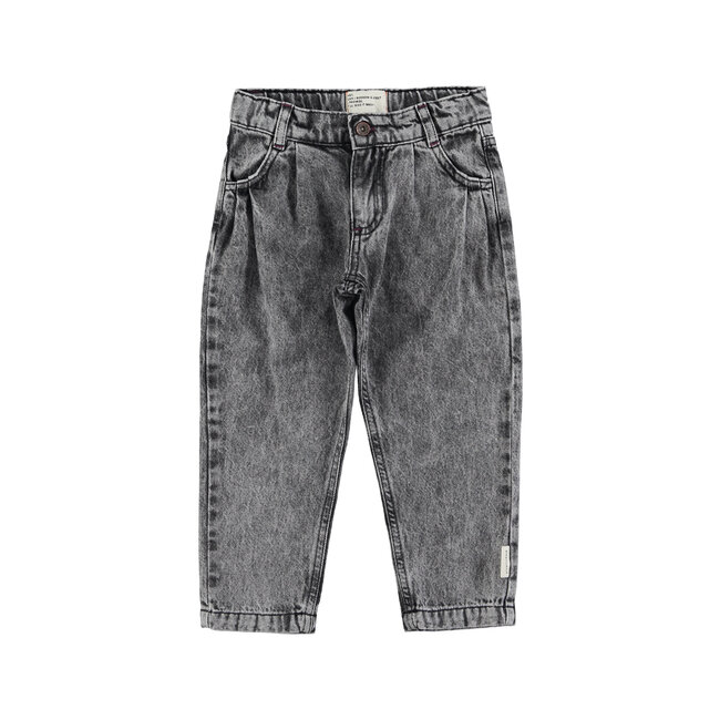 Piupiuchick Mom fit trousers | Washed black denim