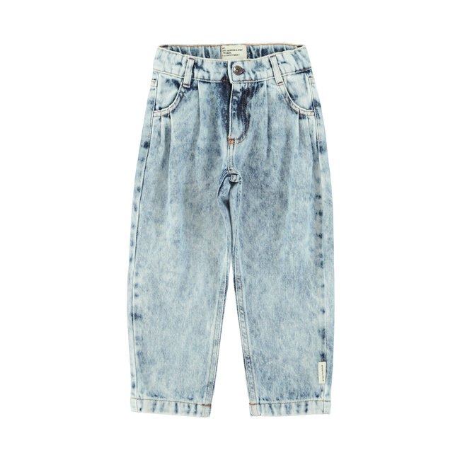 Piupiuchick Mom fit trousers | Washed blue denim