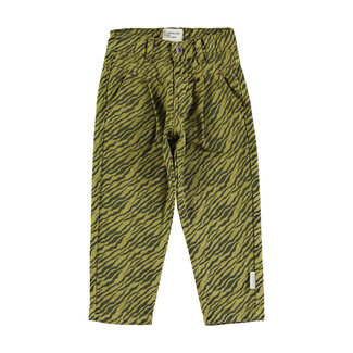 Piupiuchick Mom fit trousers | Olive green w/ zebra print