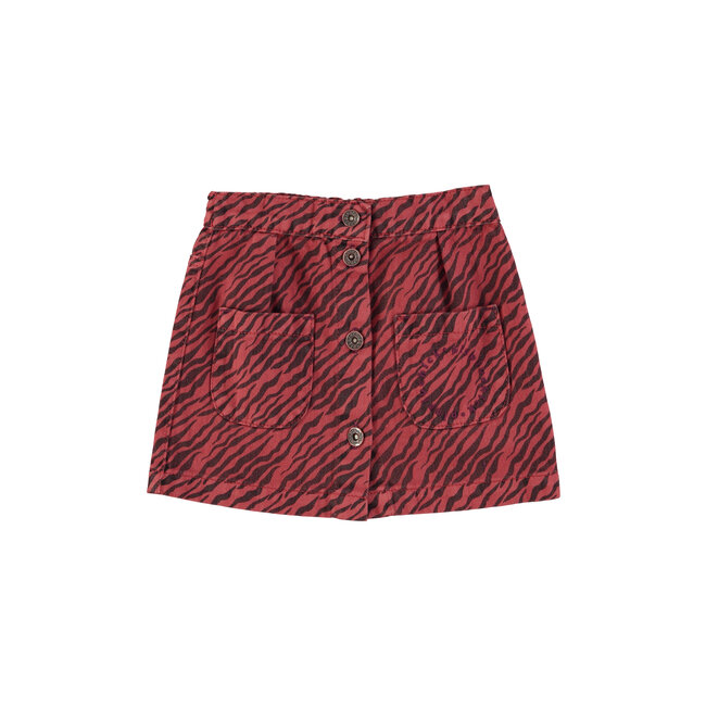 Piupiuchick Short skirt | Bordeaux w/ zebra print