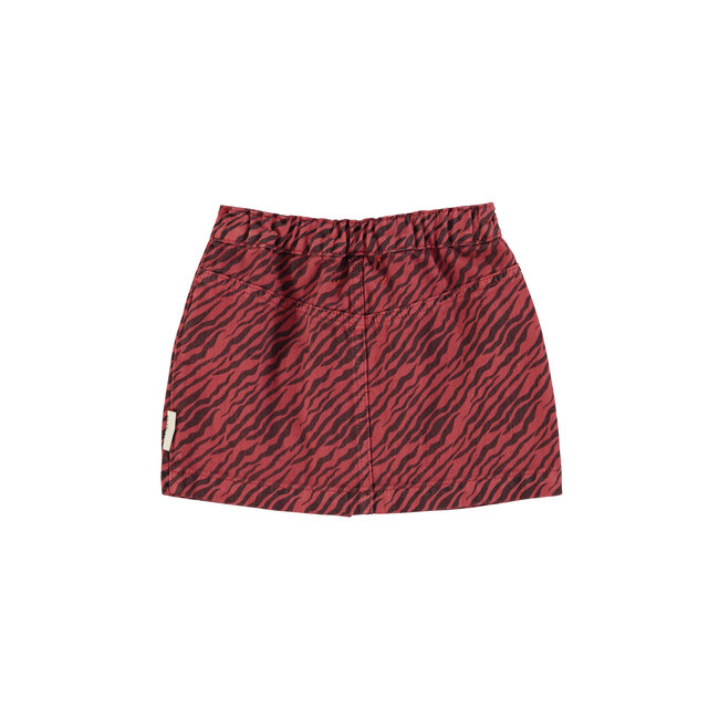 Piupiuchick Short skirt | Bordeaux w/ zebra print