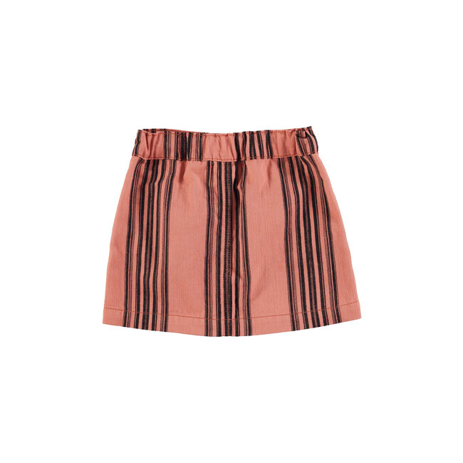 Piupiuchick Short skirt | Pink w/ black stripes