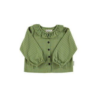 Piupiuchick Blouse w/ collar | Green checkered