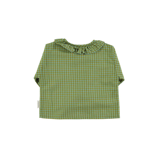 Piupiuchick Blouse w/ collar | Green checkered
