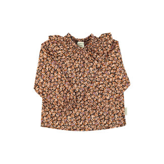 Piupiuchick Blouse | Light pink & brown flowers