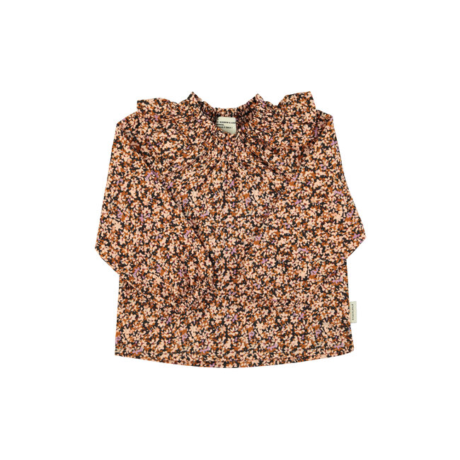 Piupiuchick Blouse | Light pink & brown flowers