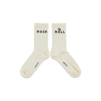Piupiuchick Socks | Ecru w/ "rock & roll"