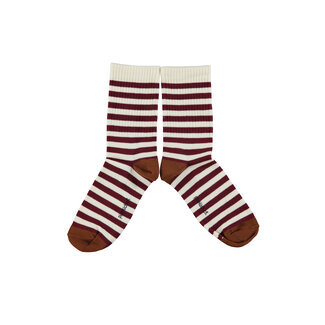 Piupiuchick Socks | Eru & bordeaux stripes