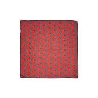 Piupiuchick Chiffon bandana |Bordeaux w/ red apples allover
