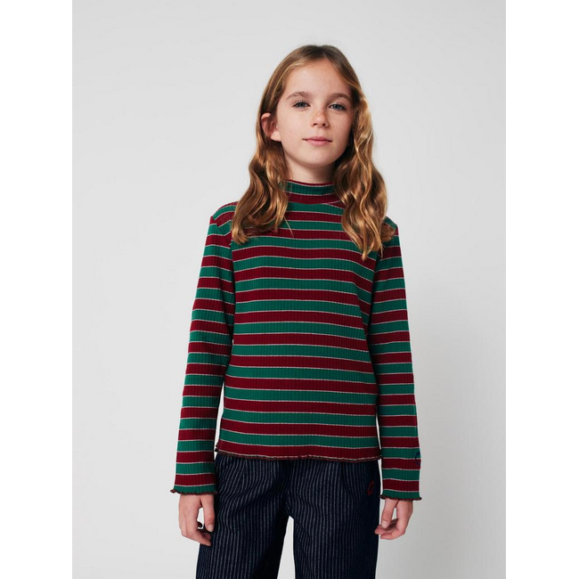 Bobo Choses Multicolor Stripes turtle neck T-shirt