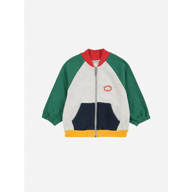 Bobo Choses Tic Tac Toe color block zipped sweatshirt baby
