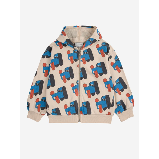 Bobo Choses Doggy Mate all over zipped hoodie