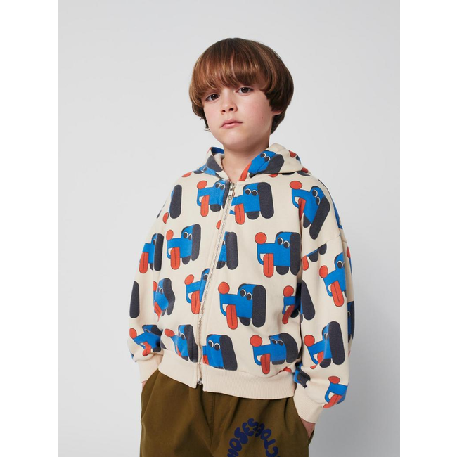 Bobo Choses Doggy Mate all over zipped hoodie