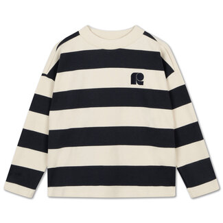 Repose AMS 22. oversized boxy sweater graphite night block stripe