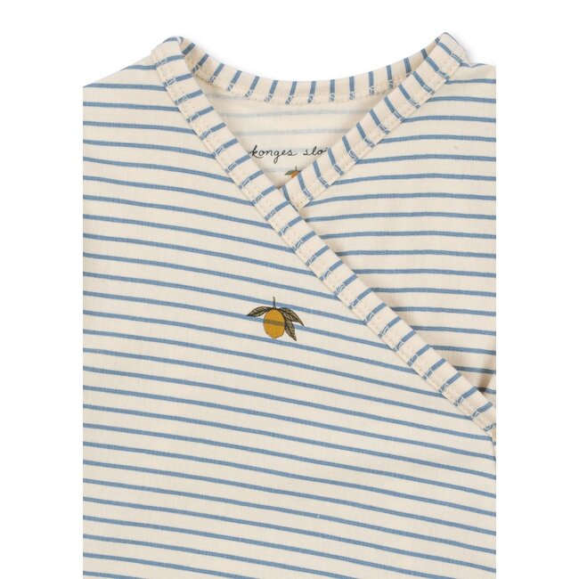 Konges Slojd BASIC NEWBORN ONESIE STRIPE BLUIE