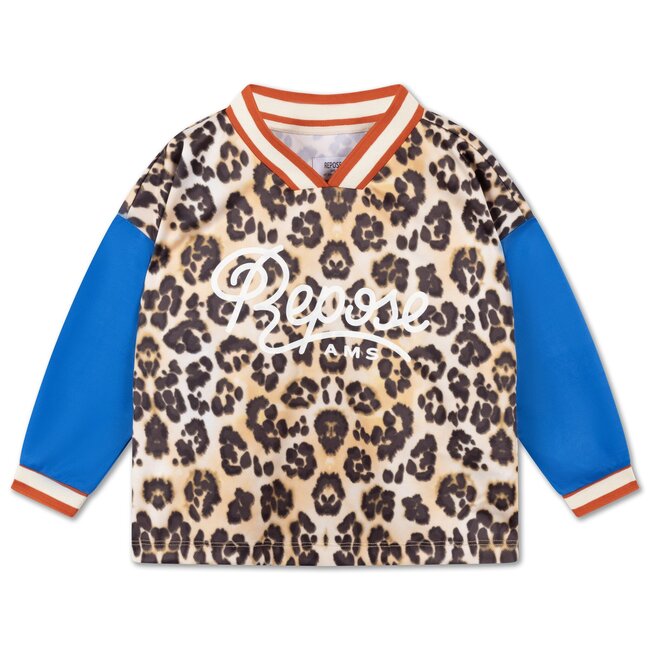Repose AMS 52. soccer tee leopard glitch color block