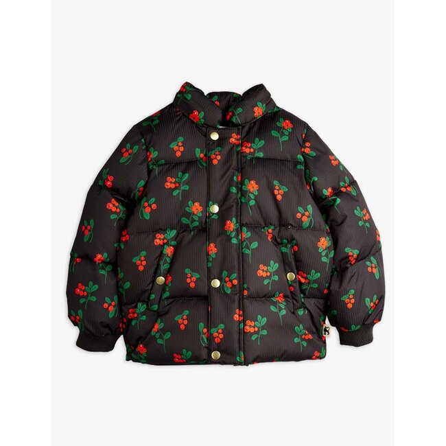 Mini Rodini Lingonberries aop hooded puffer