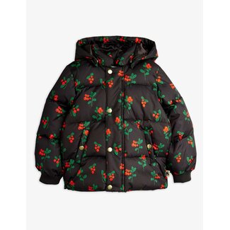 Mini Rodini Lingonberries aop hooded puffer