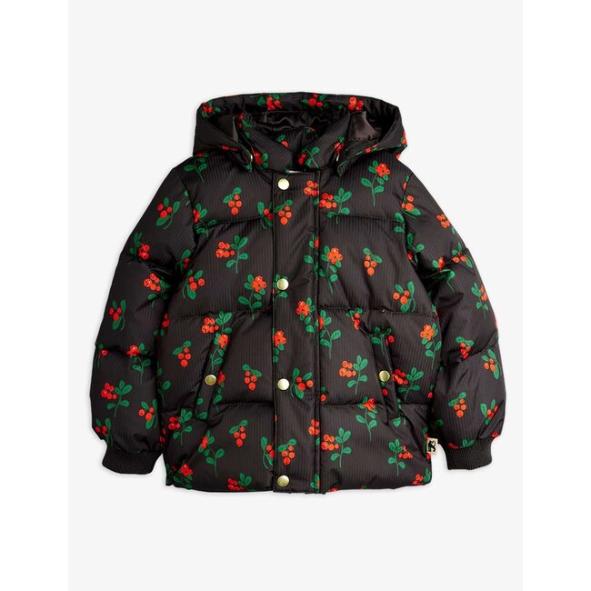 Mini Rodini Lingonberries aop hooded puffer