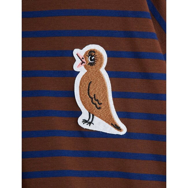 Mini Rodini Stripe bird patch ls tee