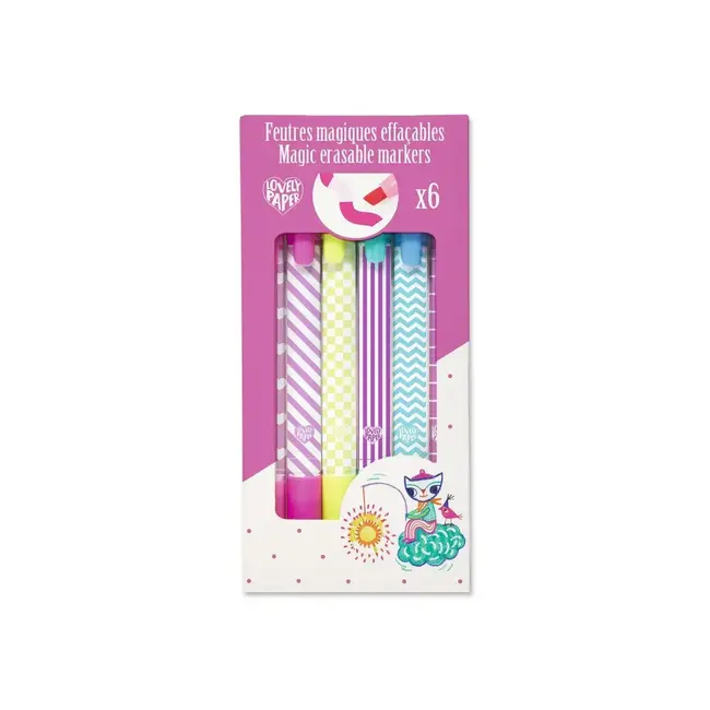 Djeco 6 magische viltstiften pastel