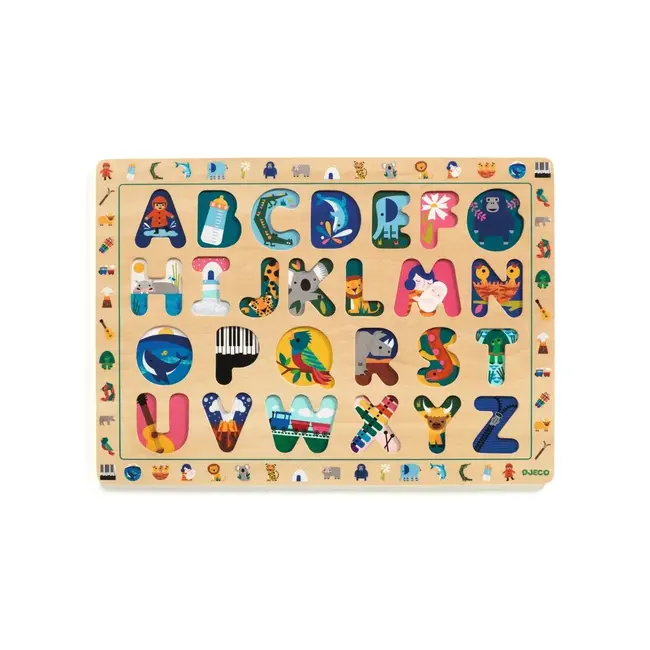 Djeco Houten alfabetpuzzel