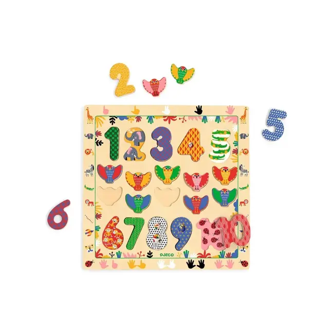 Djeco Houten cijferpuzzel