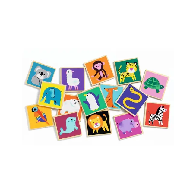 Djeco Houten memory wilde dieren