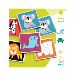 Djeco Houten memory wilde dieren
