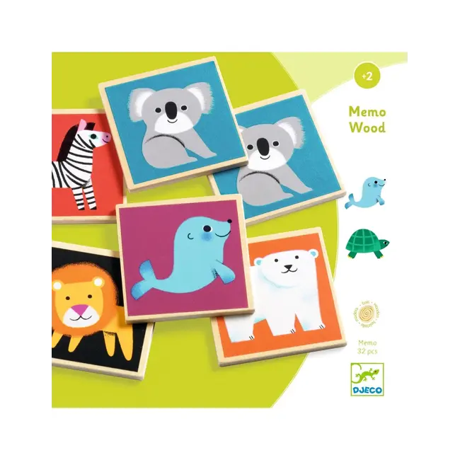 Djeco Houten memory wilde dieren