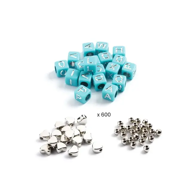 Djeco Alfabet kralen, zilver