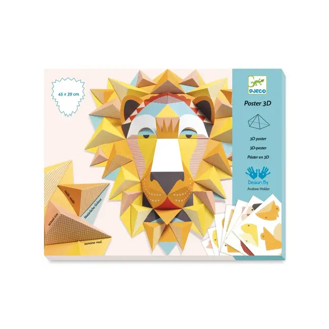Djeco Vouwposter 3d Leeuw