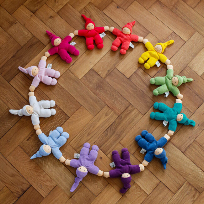 Nanchen natur Knuffelpopje Pimpel lichtblauw (22cm)