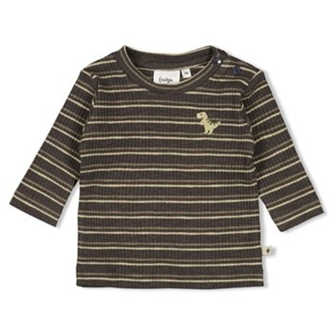 Feetje Longsleeve rib met streep - Rawrsome