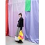 SUSAN BIJL The New Shopping Bag TV Yellow  & Fluo pink Medium