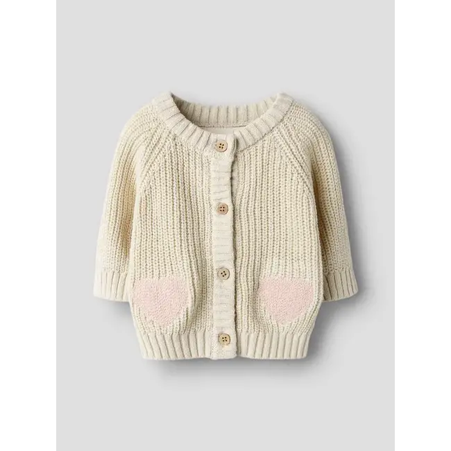 Lil' Atelier NBFEMLEN LEN LS KNIT CARD LIL Turtledove 4927619