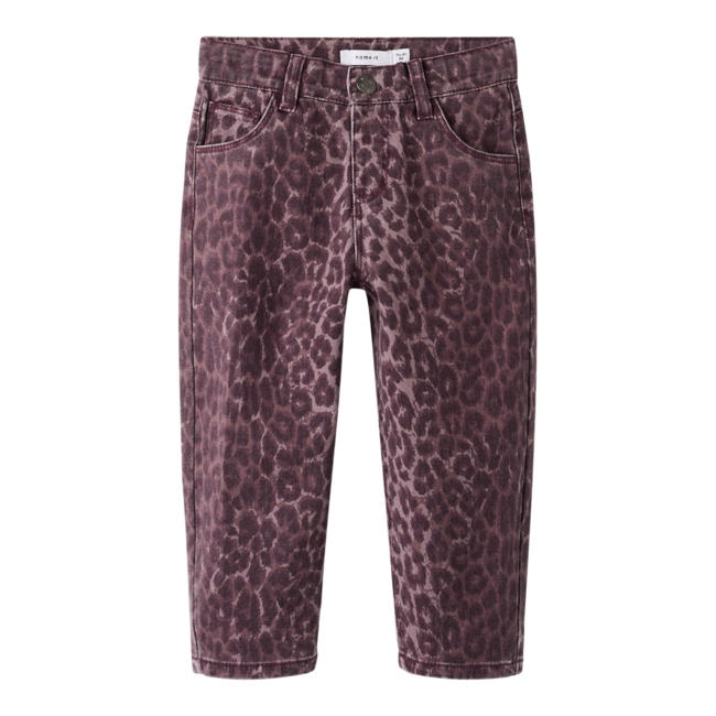 Name it NMFBELLA MOM LEO TWILL PANT 4002-TD burgundy