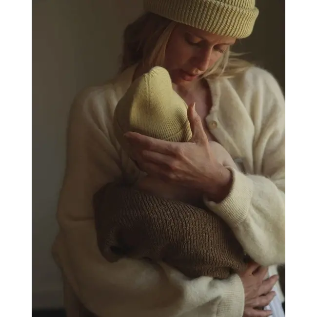 HVID Beanie wol Fonzie Newborn - Light yellow