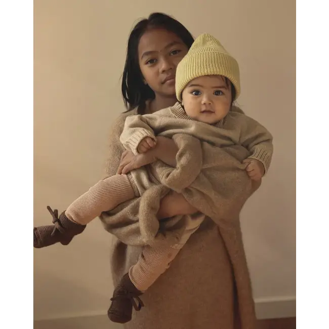 HVID Beanie wol Fonzie kids - Light yellow