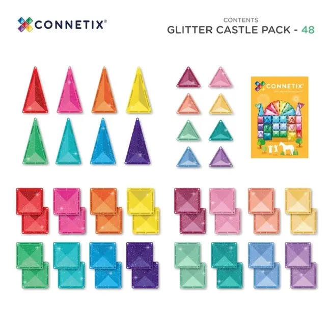 Connetix Glitter Castle pack 48pc