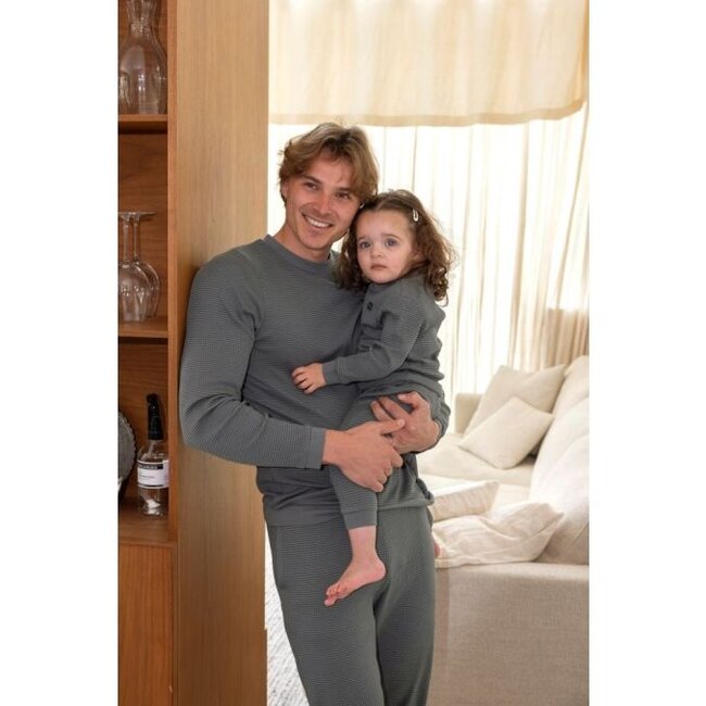 Feetje Wafelpyjama Zeegroen - Family Limited Edition